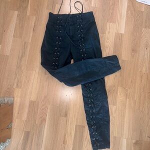A.L.C Women's Black Lace-Up Jeans